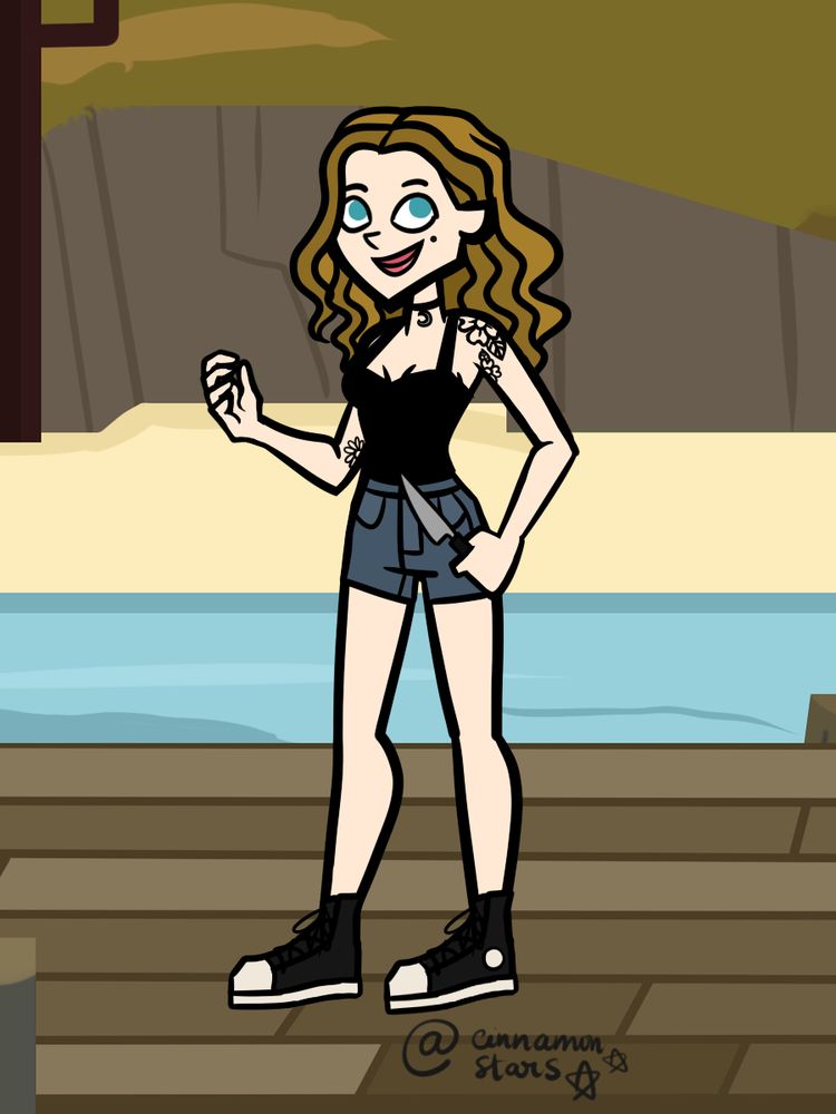 Self portrait from a character creator tool in the style of Total Drama Island