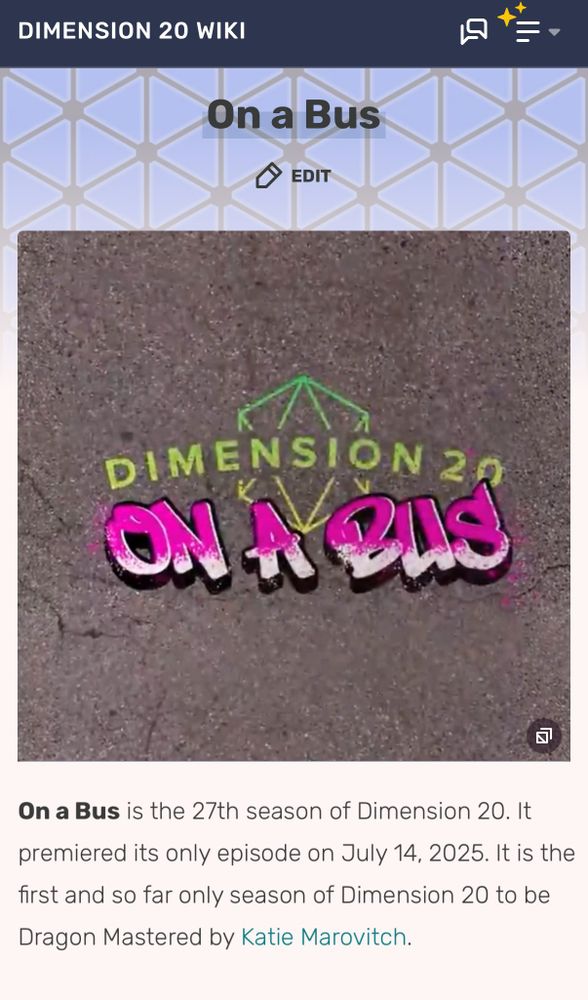 Screenshots from the Dimension 20 wiki of 'Dimension 20: On a Bus'.