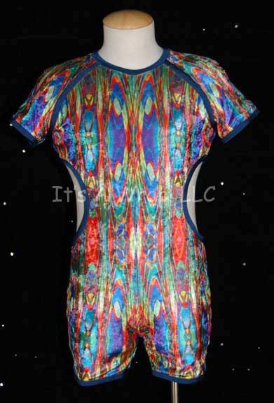 Quark's swimsuit, displayed on a mannequin.
