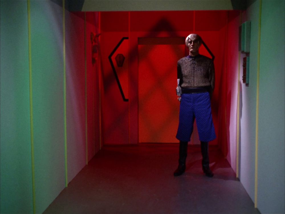A Romulan in short blue pants, from "The Enterprise Incident" 