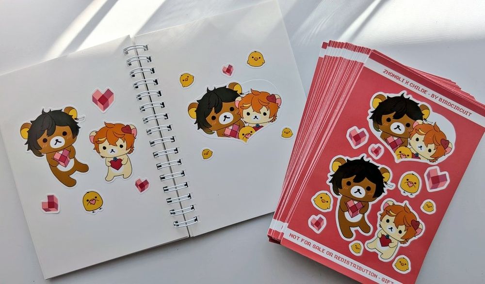ZhongChi stickersheet by birdcircuit featuring a rilakkuma crossover.