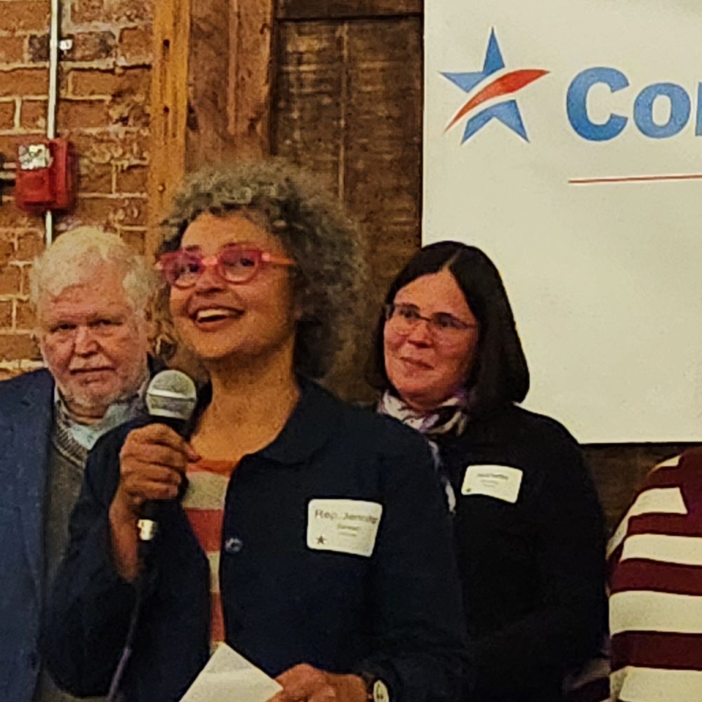 Rhode Island State Representative Jennifer Stewart speaking at RI Common Cause event honoring the Freedom to Read Coalition