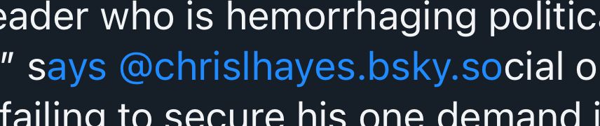 the link to chris hayes's bsky is shifted 4 characters to the left in the quoted skeet