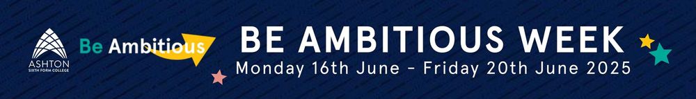 Be Ambitious Week banner image from a local college