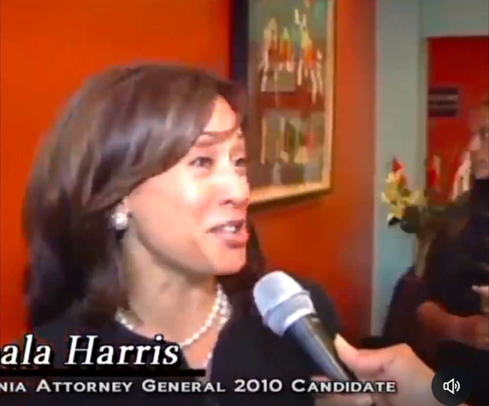 Kamala Harris 2010, wie sie obigen Satz sagt