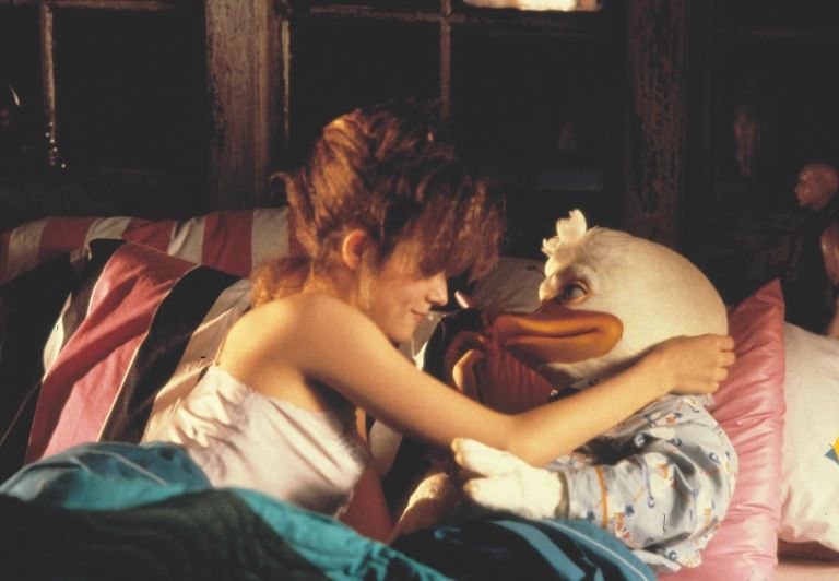 Lea Thompson and Howard T. Duck.