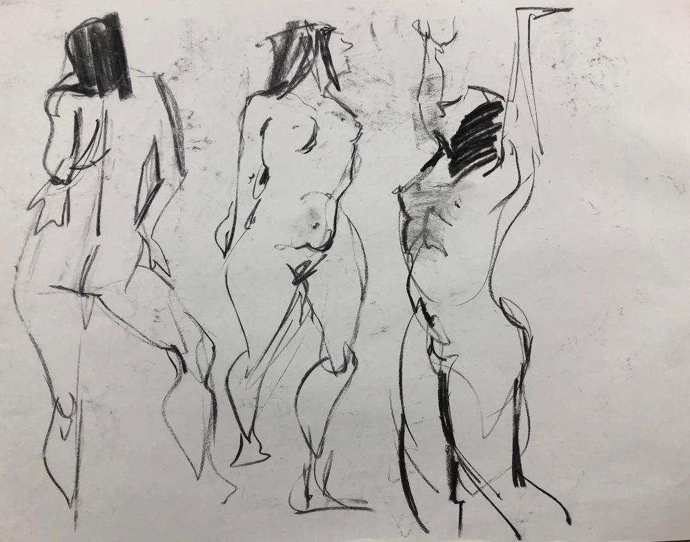gestural sketches of a female model