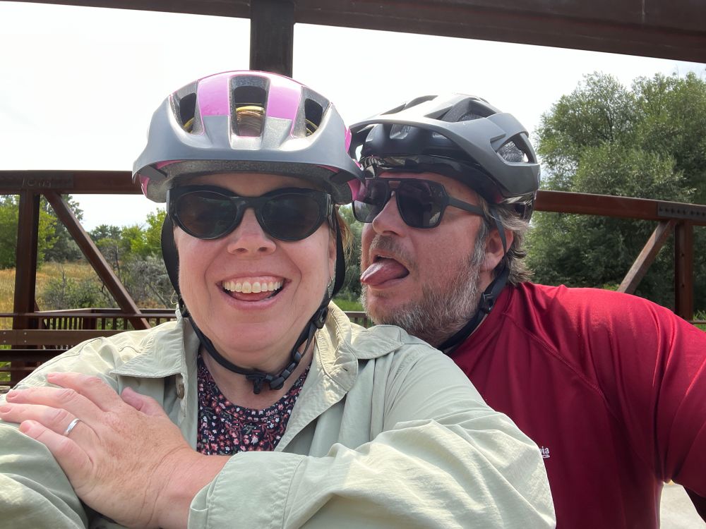 Stacy and I on a bridge 