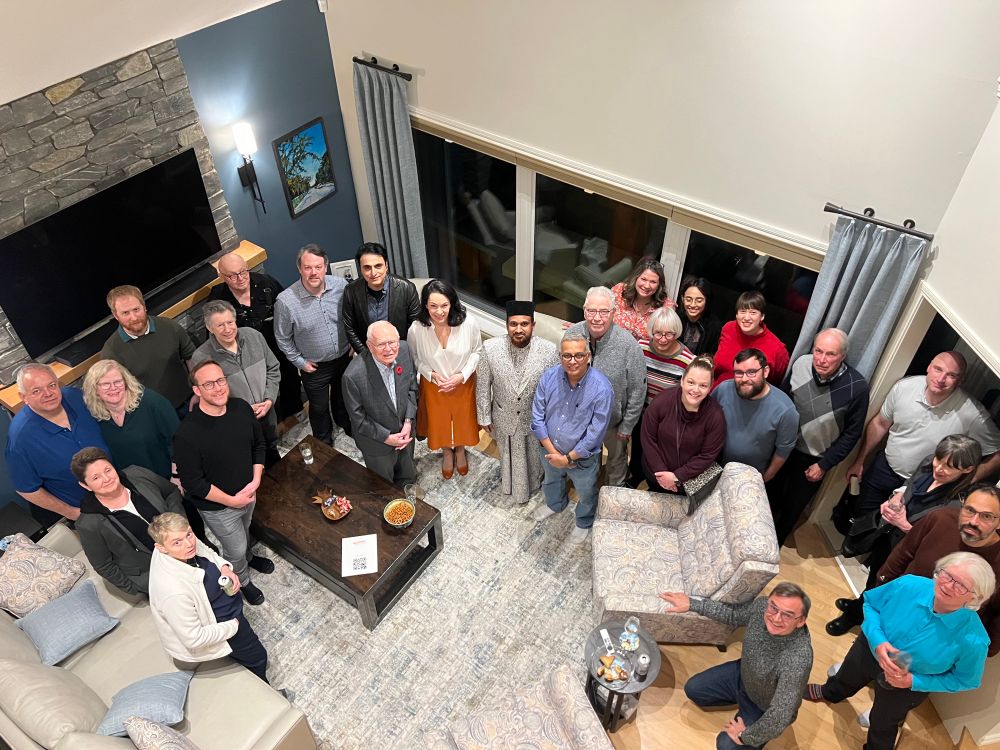 A group of supporters at an event in Edmonton Strathcona.