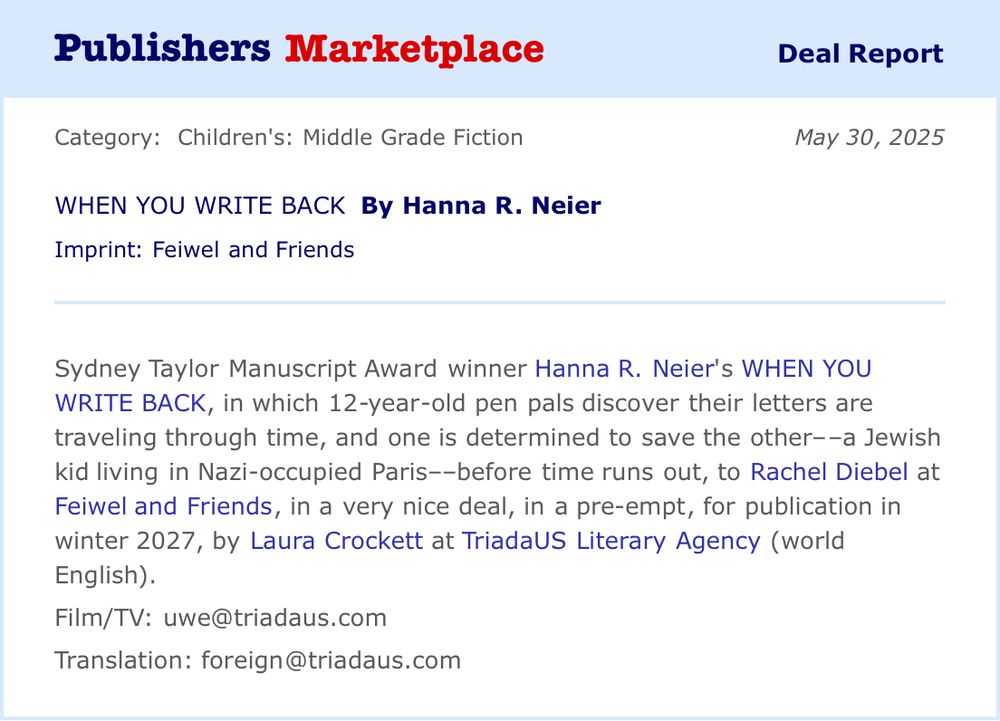 Book deal announcement 
