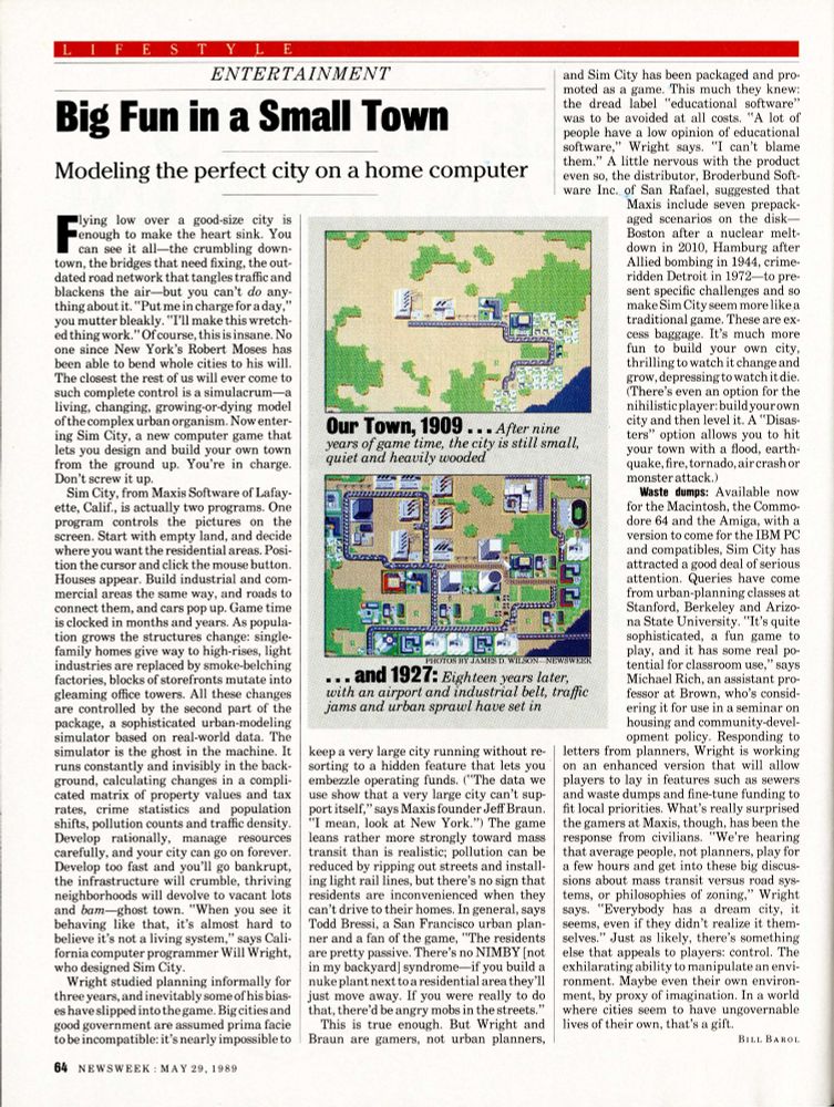 An article by Bill Barol titled "Big Fun in a Small Town."