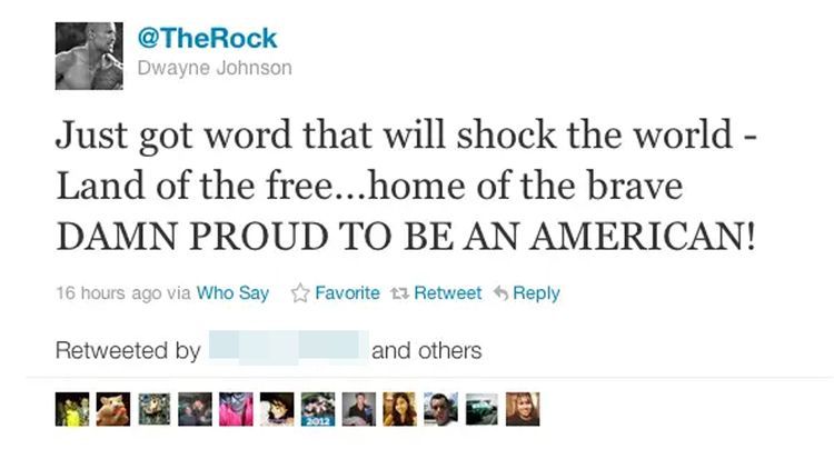 The Rock teasing the death of Osama bin Laden on Twitter.