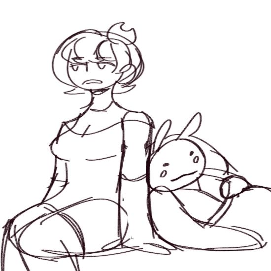 Milkyway talking to Neon then poking him affectionately 