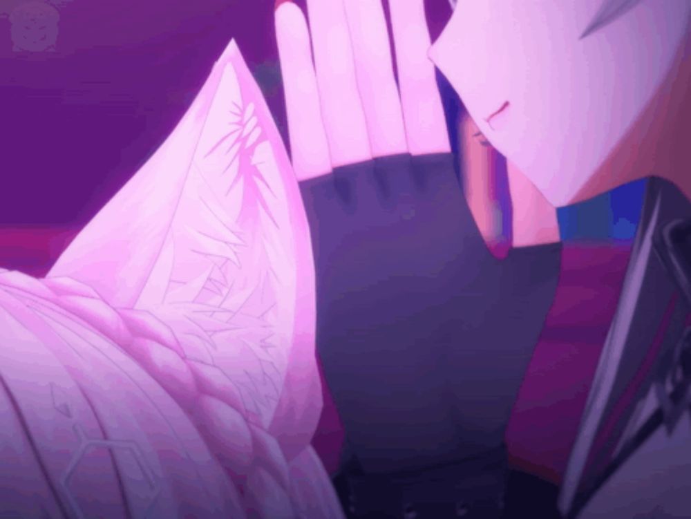 a close up of a person 's hand with a purple background and the number 1 on it