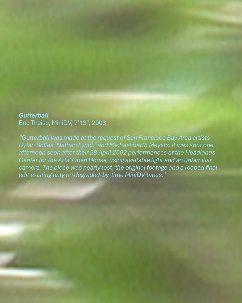 An excerpt from what I've written about my piece, Gutterball; full text at https://erictheise.com/films/gutterball/