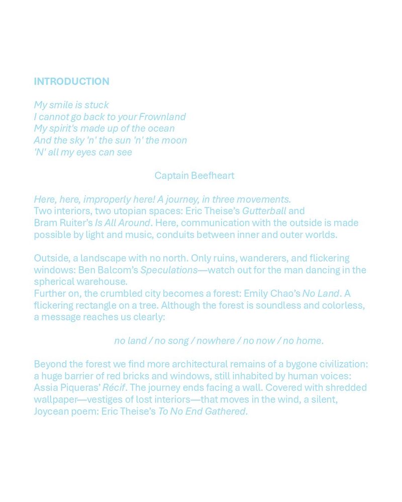 Lyrics from Captain Beefheart's Frownland above introductory remarks to the program.