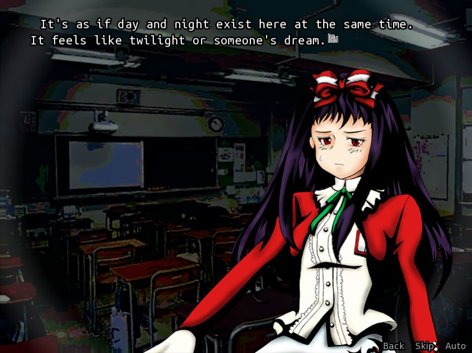 Narration: It's as if day and night exist here at the same time. It feels like twilight or someone's dream.