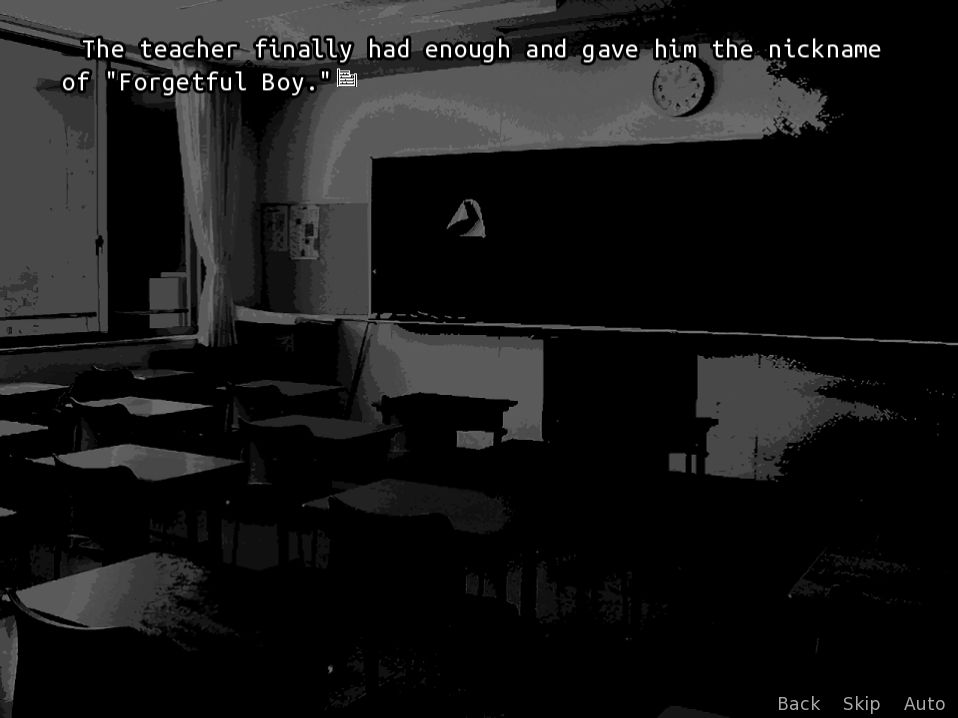 Narration: The teacher finally had enough and gave him the nickname of "Forgetful Boy."