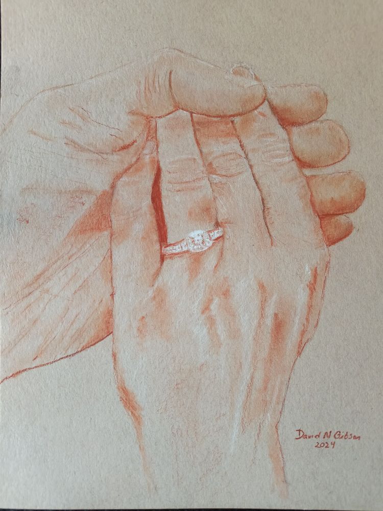 Couple holding hands