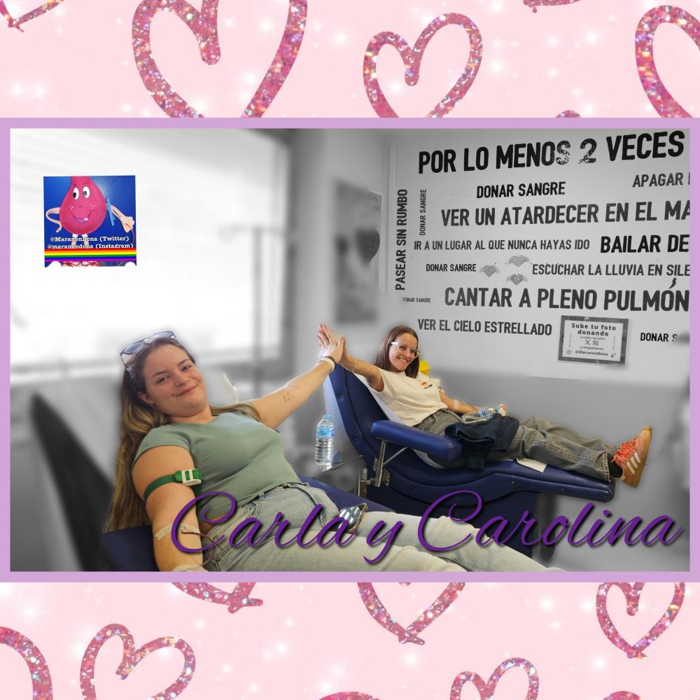 Dos hermanas donando sangre en el Hospital Gregorio Marañón 