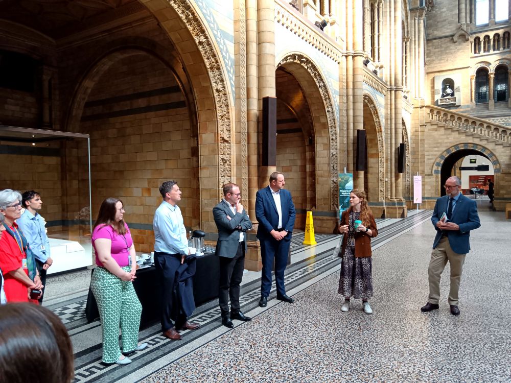 members of the environmental audit committee at the natural history museum