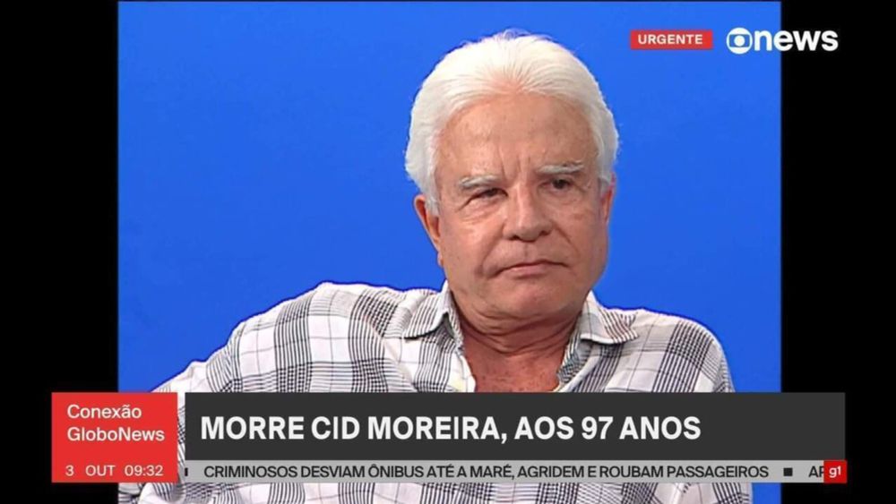 Lula lamenta morte de Cid Moreira: 'Uma das personalidades mais emblemáticas da história do nosso jornalismo'