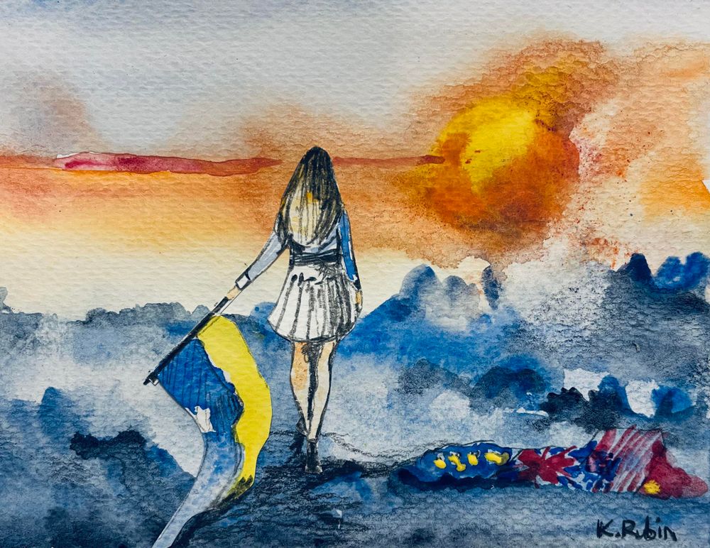 Ukraine Kasia Rubin watercolor on pape