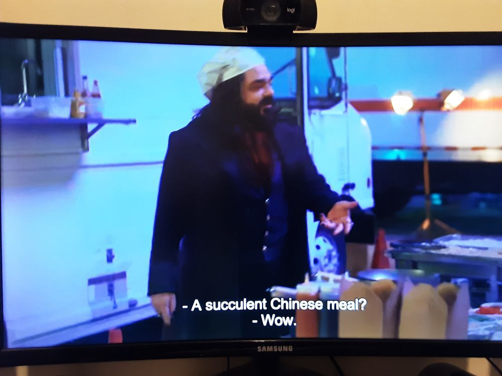 Nandor from What we do in the shadows saying a succulent Chinese meal