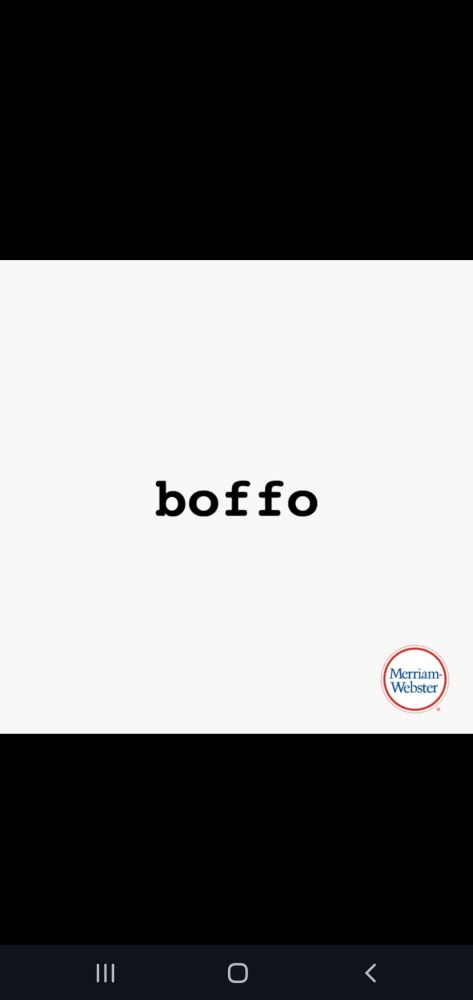 Text reads: boffo