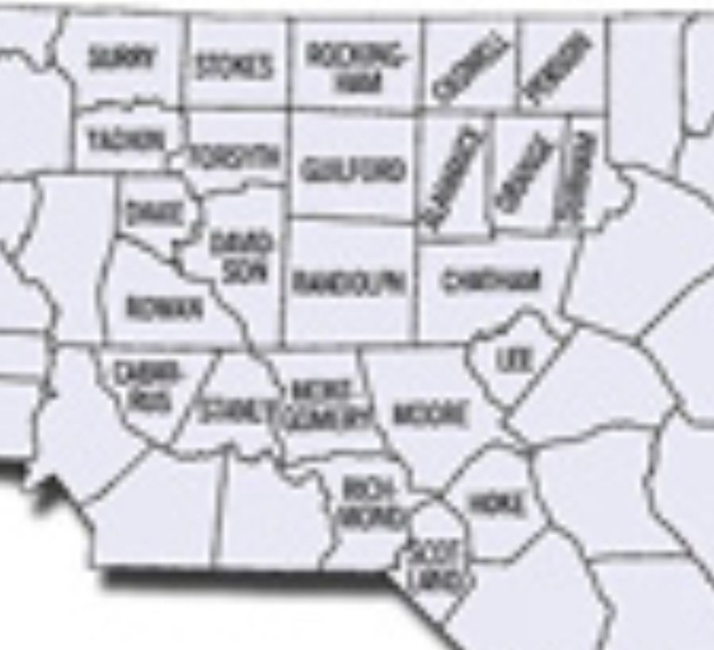 Map of the DoJ’s Middle District in NC, with counties labeled.
Guilford, Alamance, Orange, Durham, Cabarrus, Davidson, Yadkin, Surry, Richmond, Scotland, Hoke, Randolph, Forsyth, some others.