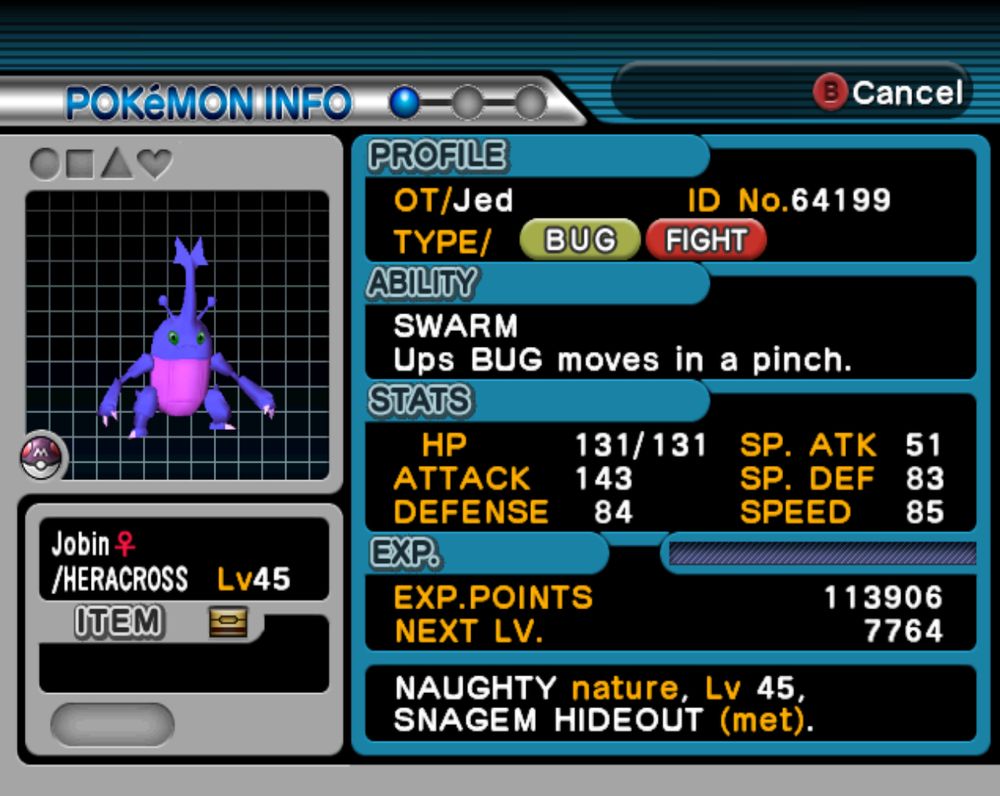 Shiny Heracross called Jobin