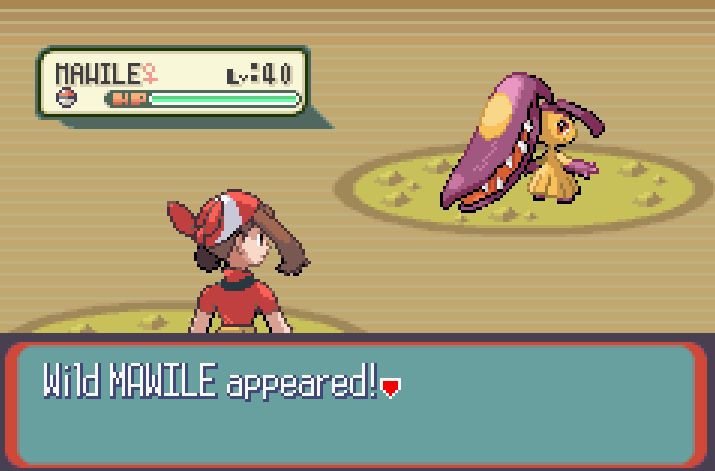 Encountering a shiny mawile in ruby