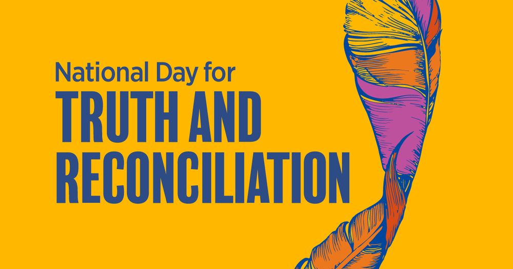 A banner with a native feather for Truth and Reconciliation 