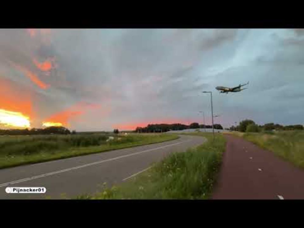 Sunset Landing at Rotterdam Airport – Stunning Boeing Touchdown!