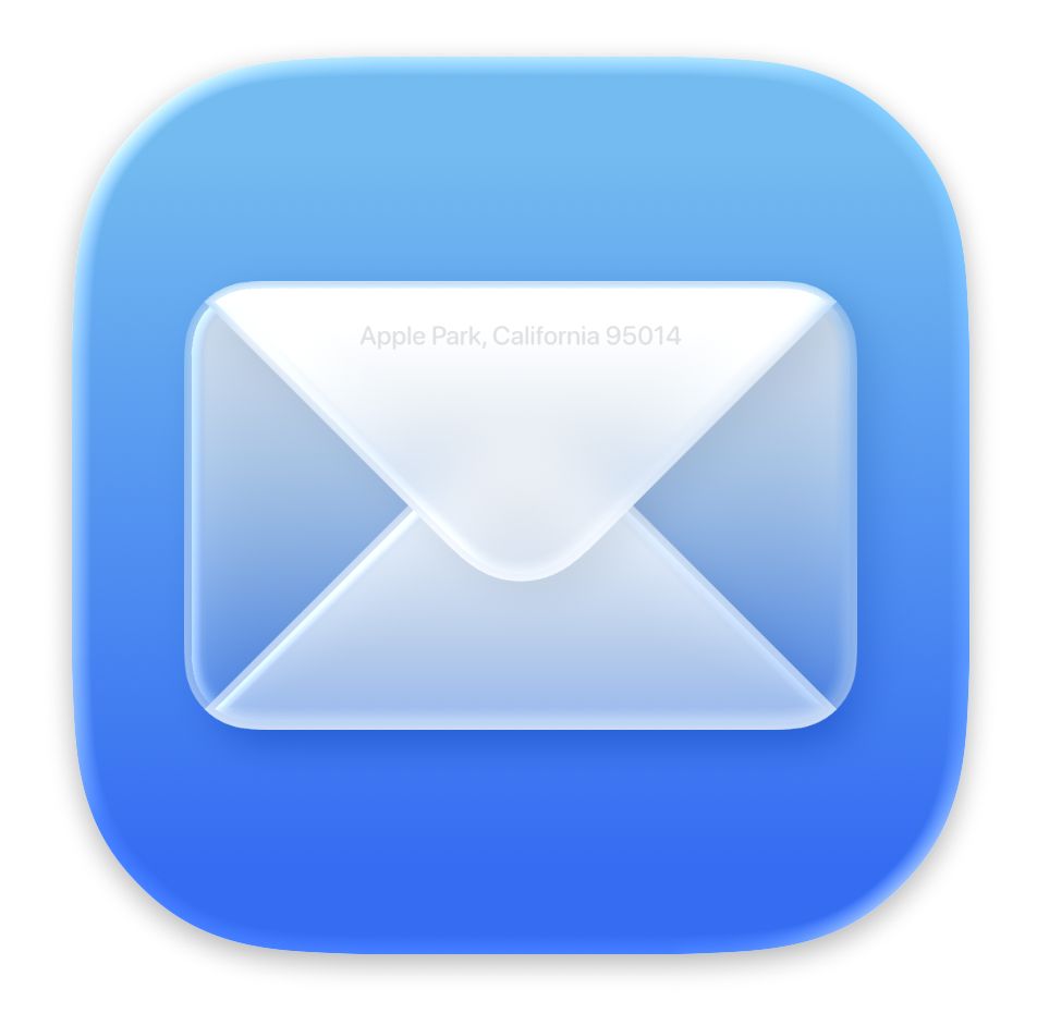 New iOS 26 Mail app icon says “Apple Park, California 95014” on the envelope