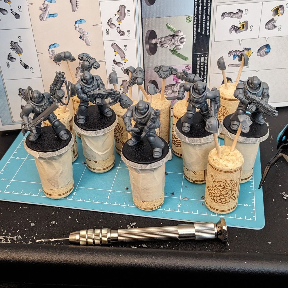 Warhammer 40k model of a Black Templar Intercessors.