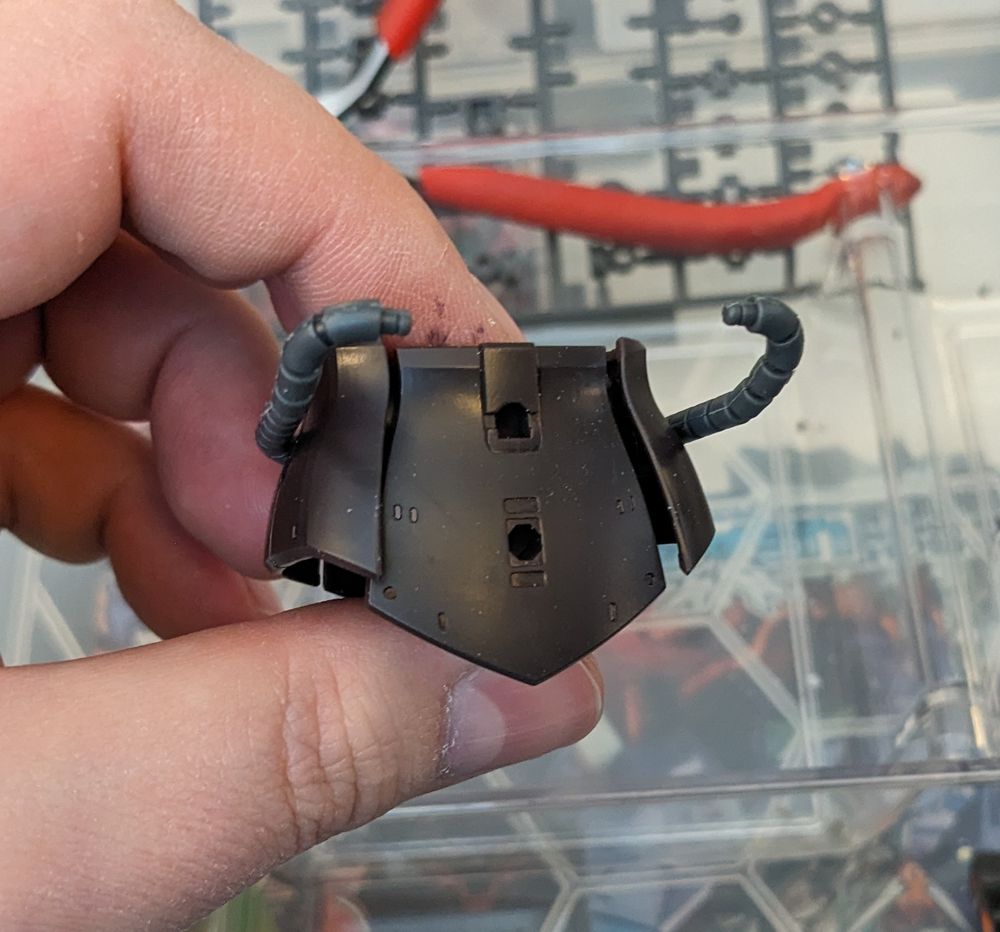 HG Zaku Mobility Demonstrator model kit waist unit. Back.