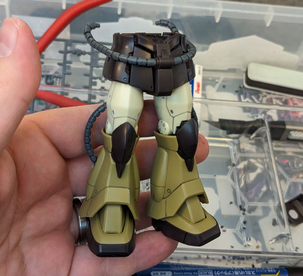 HG Gouf Mobility Demonstrator legs complete! Front view