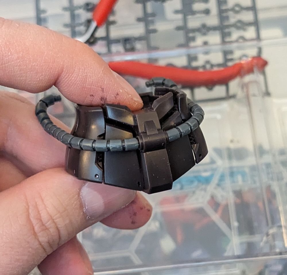 HG Zaku Mobility Demonstrator model kit waist unit. Front.
