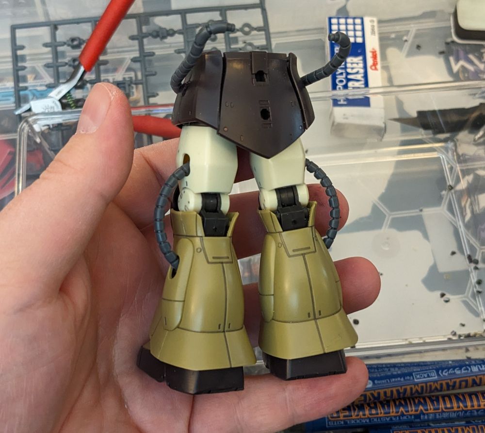 HG Gouf Mobility Demonstrator legs complete! Rear view.