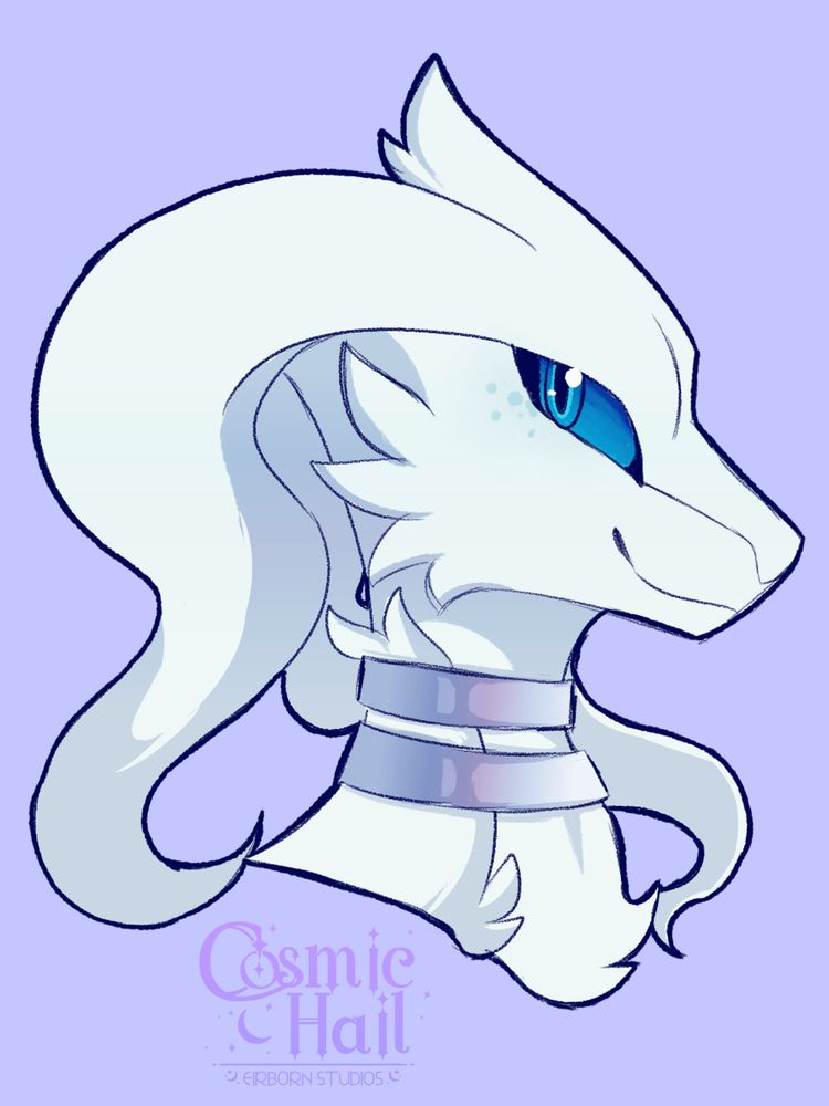 A creature called a Reshiram from the Nintendo Games, Pokemon series! This character specifically is called Ashley and she has cute freckles on her face! 