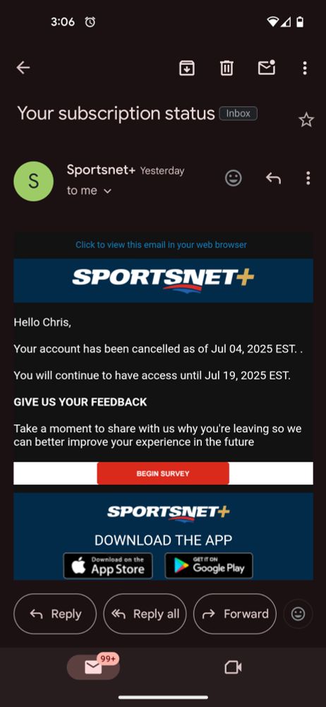 Cancelling Sportsnet