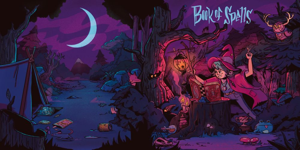 Wrap-around album cover for Eric Daino’s Book of Spells album