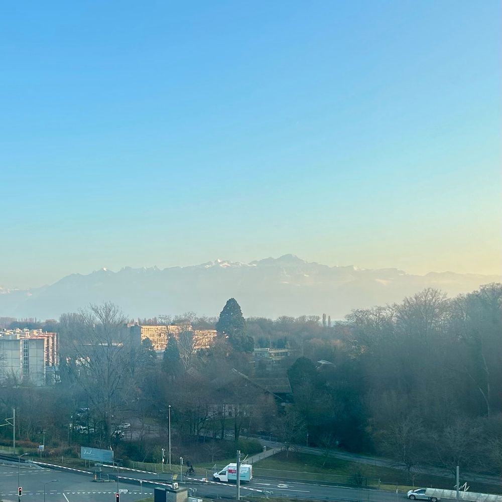 View of mountains near Lausanne.