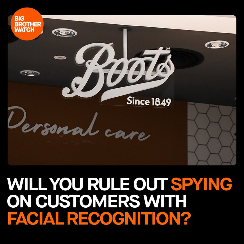 🚨 @BootsUK, will you RULE OUT the use of intrusive live facial recognition technology on your customers?

Respect your customers' privacy & commit to not using facial recognition in the future. #StopFacialRecognition

stopfacialrecognition.org