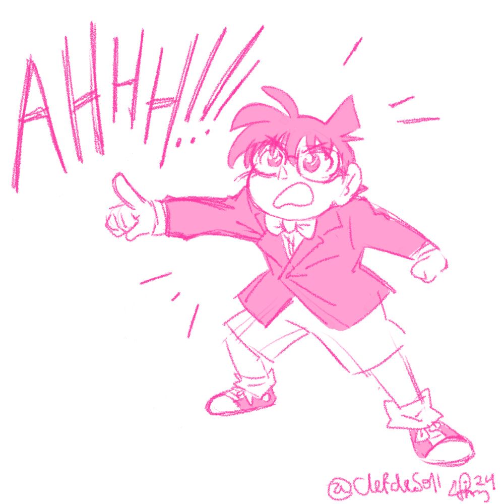 Detective conan pointing and yelling AHHH!!!