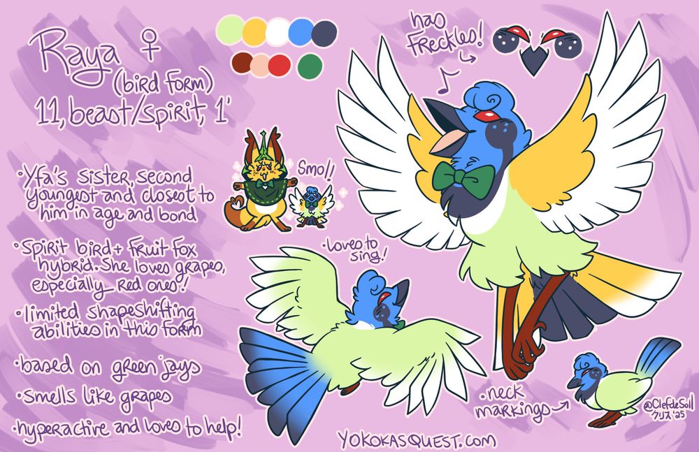 bird form raya from Yokoka's Quest ref sheet 