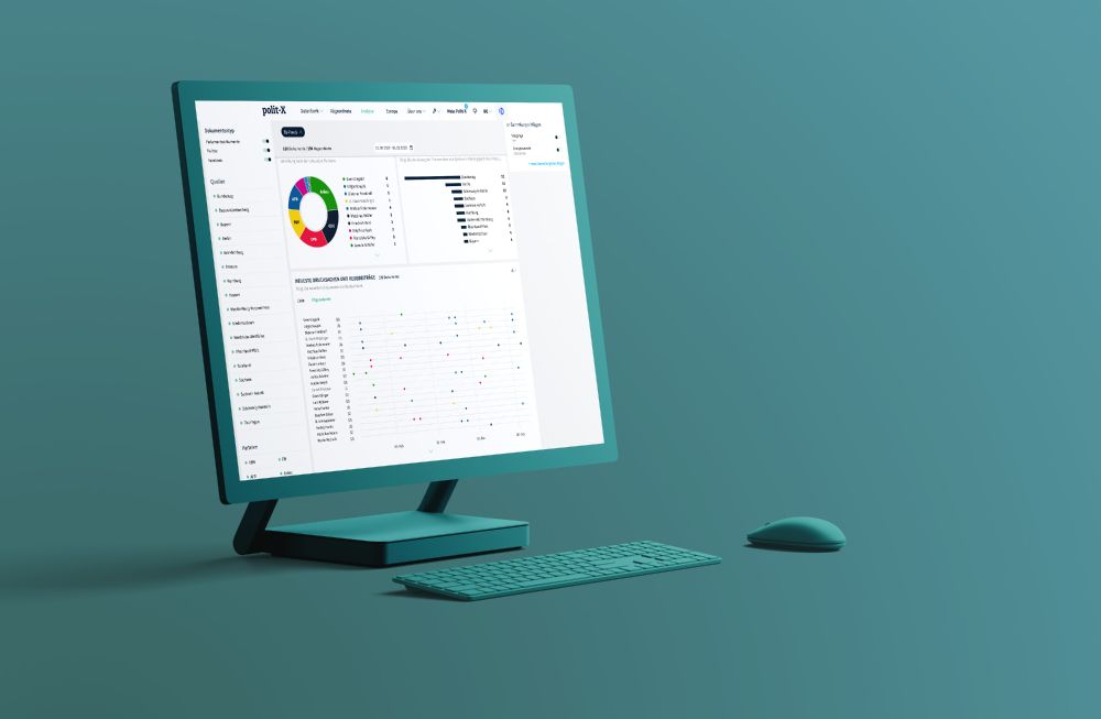 Bildschirm mit Analysetool von Polit-X