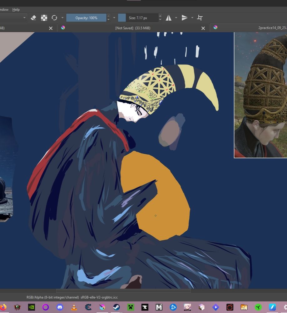 screenshot of me drawing Renalla in Krita