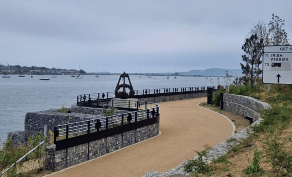 New greenway opened at Dublin Port with views of Clontarf and Bull Island -- IrishCycle.com